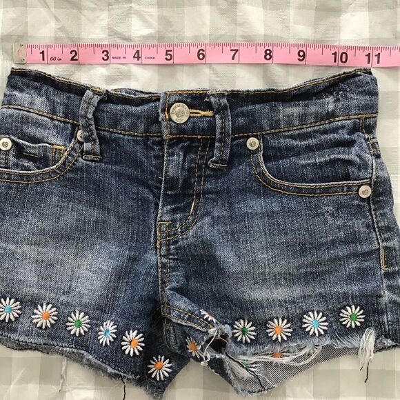 INFANT Guess girls daisy distressed jeans bono bohemian kid shorts denim… - Picture 5 of 8